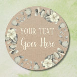 Personalised Handmade Vintage Eucalyptus Rustic Classic Round Sticker<br><div class="desc">Cute custom brown paper labels for your business idea. They feature a rustic Kraft paper background, a vintage floral wreath and a customisable label that you can personalise to your brand name, a customisable label for all your craft Etsy Home made goodies, business goods. This is a eucalyptus leaves and...</div>