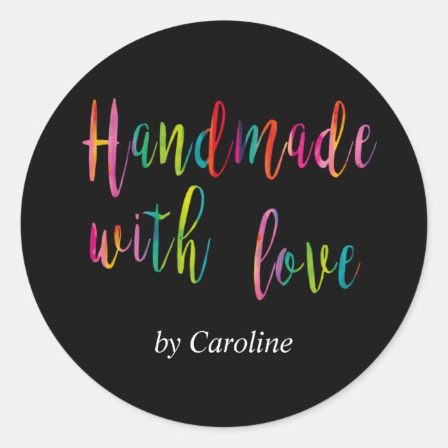 Personalised Handmade with Love  Classic Round Sticker (Front)