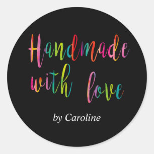 Personalised Handmade with Love Classic Round Sticker