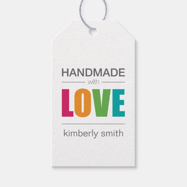 Personalised Handmade with Love Gift Tags (Front)