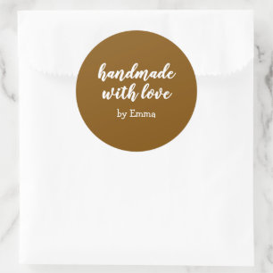 Personalised Handmade with Love Minimalist Classic Round Sticker