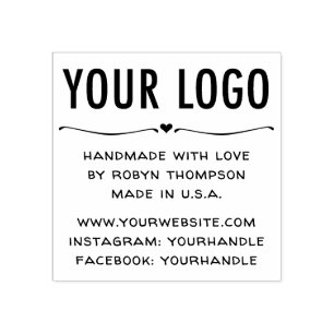 Personalised Handmade with Love Rubber Stamp