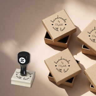 Personalised Handmade with Love Small Business Rubber Stamp