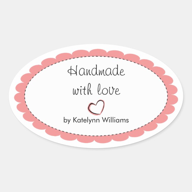 Personalised Handmade With Love Sticker Seals (Front)