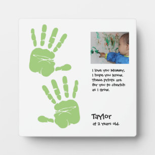Personalised, handprint, child's photo, name - MOM Plaque