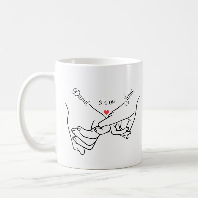 Personalised Hands  Coffee Mug (Left)