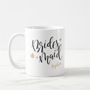 Personalised handwriting bridesmaid mugs
