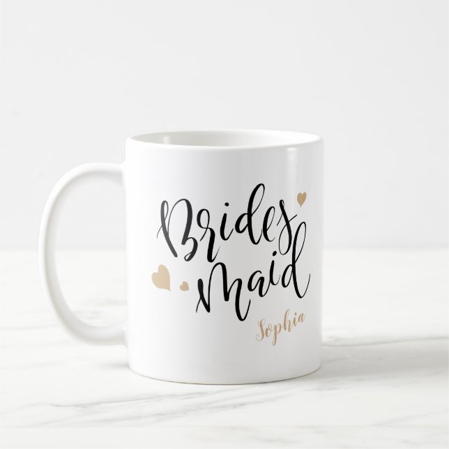 Personalised handwriting bridesmaid mugs (Left)
