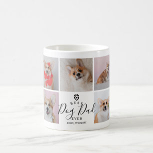 Personalised Handwritten Best Dog Dad 9 Photo Coffee Mug