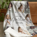 Personalised Handwritten Love You Grandma 8-Photo Sherpa Blanket<br><div class="desc">This cosy photo collage blanket design features a soft, neutral background with nine custom photos arranged in a clean, modern grid, creating a heartwarming and personal keepsake. The centre space is beautifully accented with elegant black handwritten script and a simple, modern font expressing a heartfelt message, enhanced with hearts for...</div>