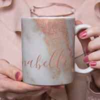 Personalised handwritten name rose gold marble