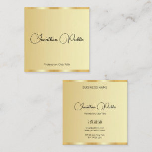 Personalised Handwritten Script Faux Gold Template Square Business Card