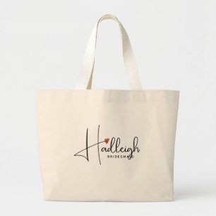 Personalised Handwritten Script Name Bridesmaid  Large Tote Bag