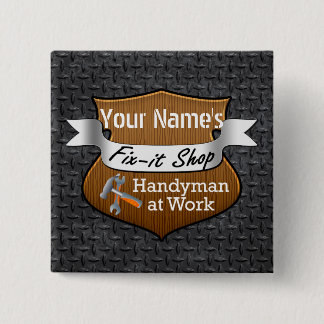 Personalised Handyman Fix-It Custom Name 15 Cm Square Badge