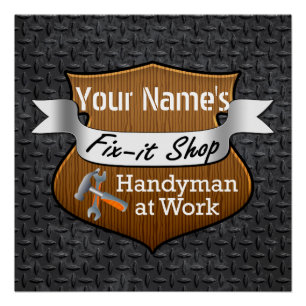 Personalised Handyman Fix-It Custom Name Poster