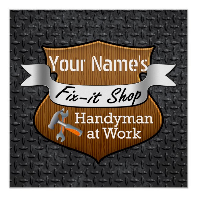 Personalised Handyman Fix-It Custom Name Poster (Front)
