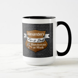 Personalised Handyman Fix-It Shop Custom Name Mug