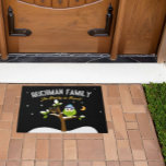 Personalised Hanukkah Menorah Light up theNight Doormat<br><div class="desc">Greet your guests & share your best wishes with Family & Friends with this Cute, Colourful Hanukkah Owl & Menorah in a Snowy Tree Door Mat. Totally fun! ! Light up the Night & make everyone smile. All text can be easily changed or deleted. Need help with this design? Want...</div>