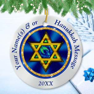 Personalised, Hanukkah Ornaments for a Tree,