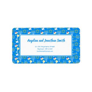 Personalised Hanukkah Pattern Label