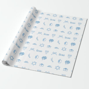 Personalised Hanukkah Preppy Sweet Wrapping Paper