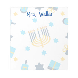 Personalised Hanukkah Themed Notepad