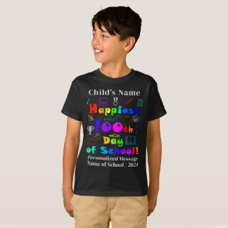 Personalised Happiest 100 Days of School, Supplies T-Shirt