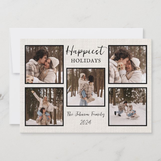 Personalised Happiest Holidays Card with Photos (Front)