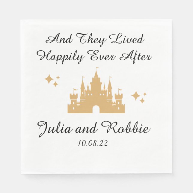 Personalised Happily Ever After Wedding Napkin (Front)