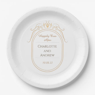 Personalised Happily Ever After Wedding Paper Plate