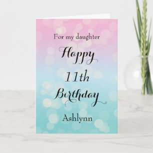 Personalised Happy 11th Birthday Daughter Card
