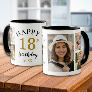 Personalised Happy 18th Birthday 5 Photo Collage Mug