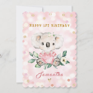 Personalised Happy 1st Birthday Card for Girl