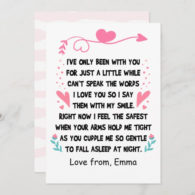 Personalised Happy 1st Mother's Day, Custom Names  Holiday Card (Front/Back)