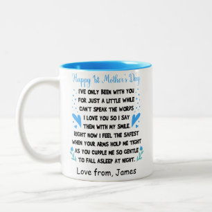 Personalised Happy 1st Mother's Day, Custom Names Two-Tone Coffee Mug