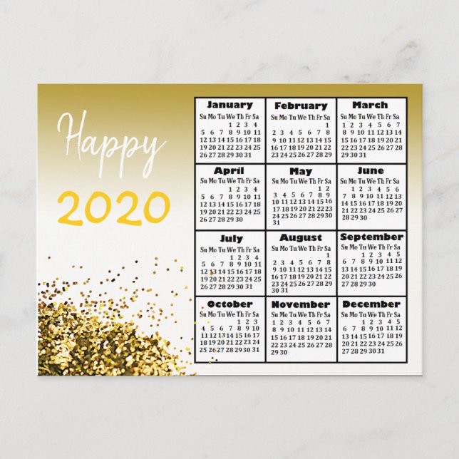 Personalised Happy 2020 New Year Personalised Postcard (Front)