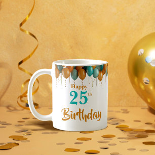 Personalised Happy 25th Birthday Coffee Mug