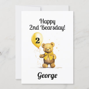 Personalised Happy 2nd Birthday Congratulations Card