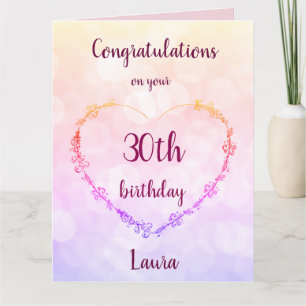 Personalised Happy 30th Birthday Card