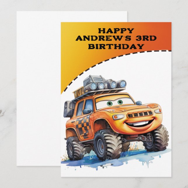 Personalised Happy 3rd Birthday card (Front/Back)