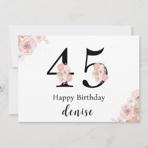 Personalised Happy 45th Birthday Card