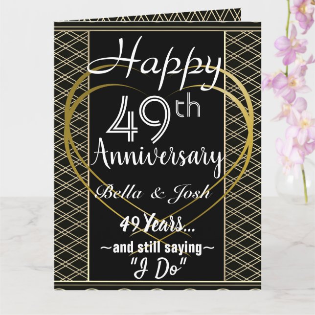 Personalised Happy 49th Wedding Anniversary Card (Orchid)