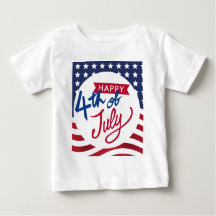 Personalised Happy 4th Of July Baby T-Shirt