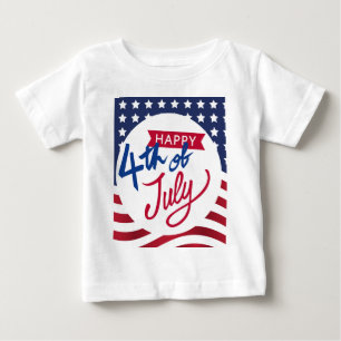 Personalised Happy 4th Of July  Baby T-Shirt