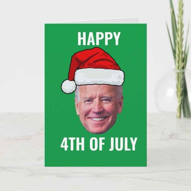 Personalised Happy 4th Of July Joe Biden Christmas Holiday Card (Front)