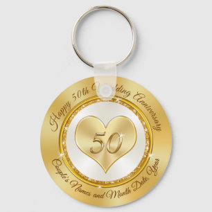Personalised Happy 50th Anniversary Favours Cheap Key Ring