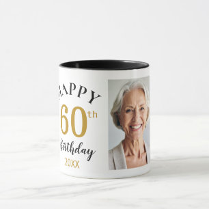 Personalised Happy 60th Birthday 5 Photo Collage Mug
