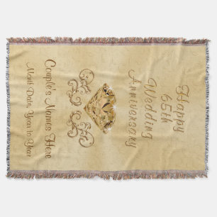 Personalised Happy 65th Anniversary Gifts Ideas Throw Blanket