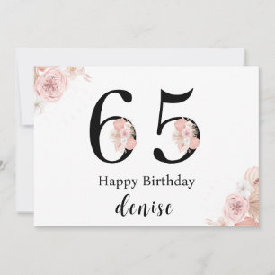 Personalised Happy 65th Birthday Card