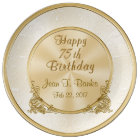 Personalised Happy 75th Birthday Porcelain Plate